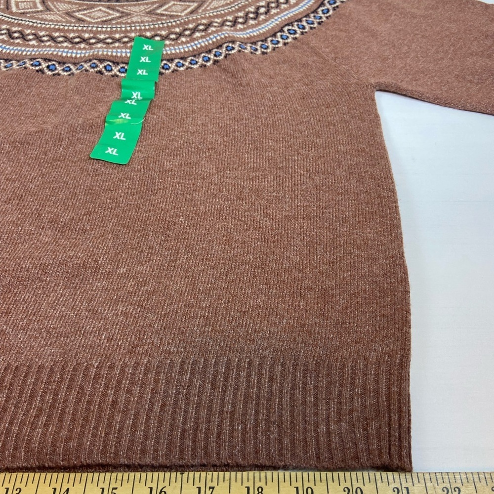 Weatherproof Men's Tan Patterned Crewneck Sweater - Picture 5 of 11